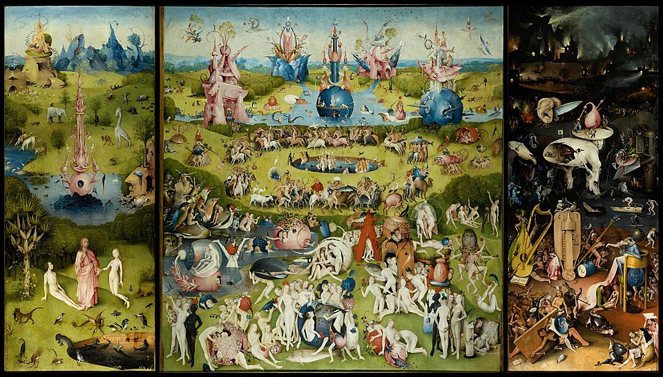 Painting The Garden of earthly delights by Dutch painter Hieronymus Bosch